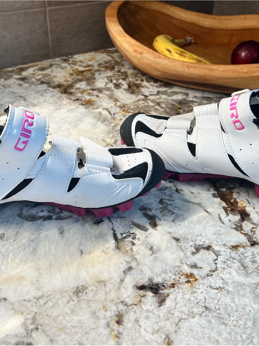 Giro White and Pink Cycling Shoes